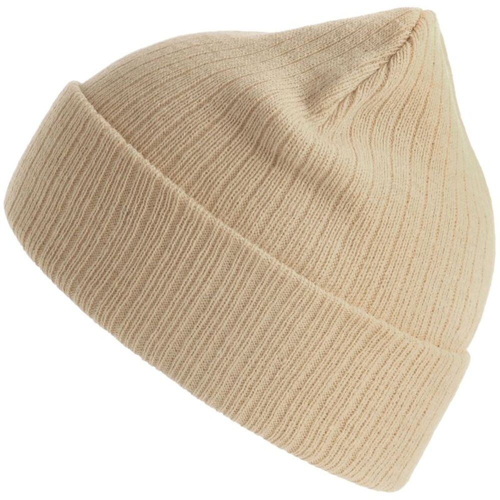 Atlantis Unisex Adult Rio Ribbed Recycled Beanie / Beige